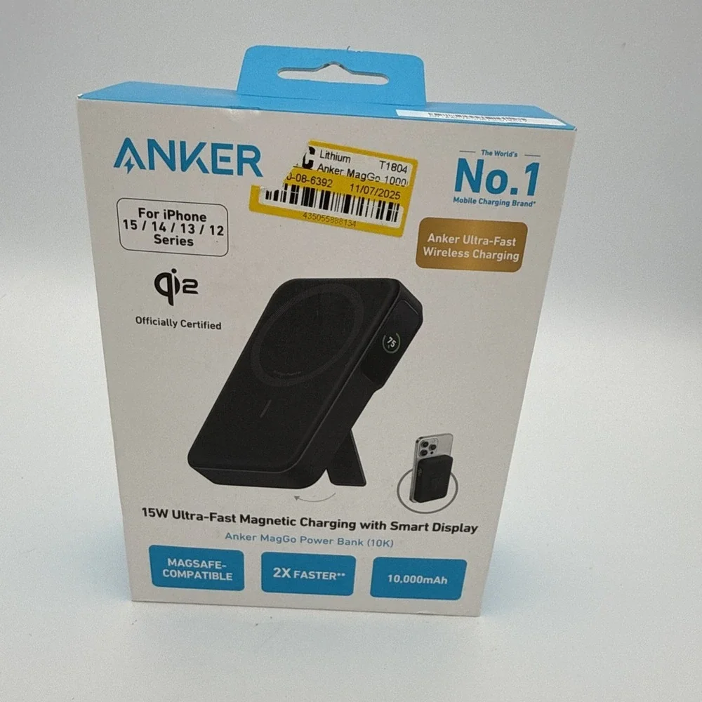 Anker MagGo Magnetic 15W QI2 Wireless Battery 10,000 mAh w/ LCD - OPEN BOX
